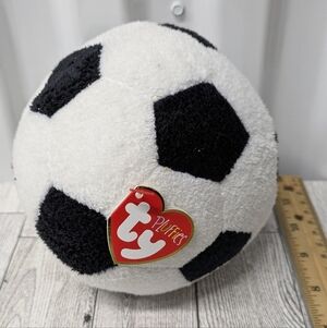 Ty Black and White Soccer Ball Plush